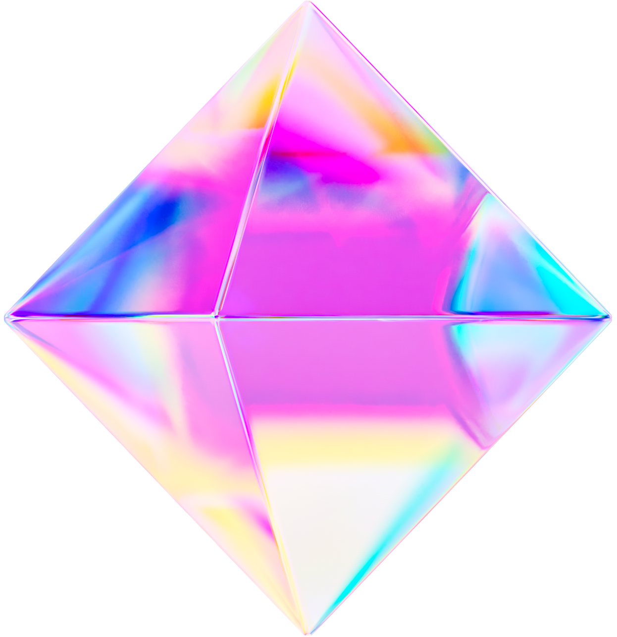 3D Holographic Glass Rhombus 