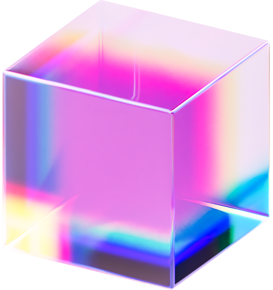 3D Holographic Glass Cube 