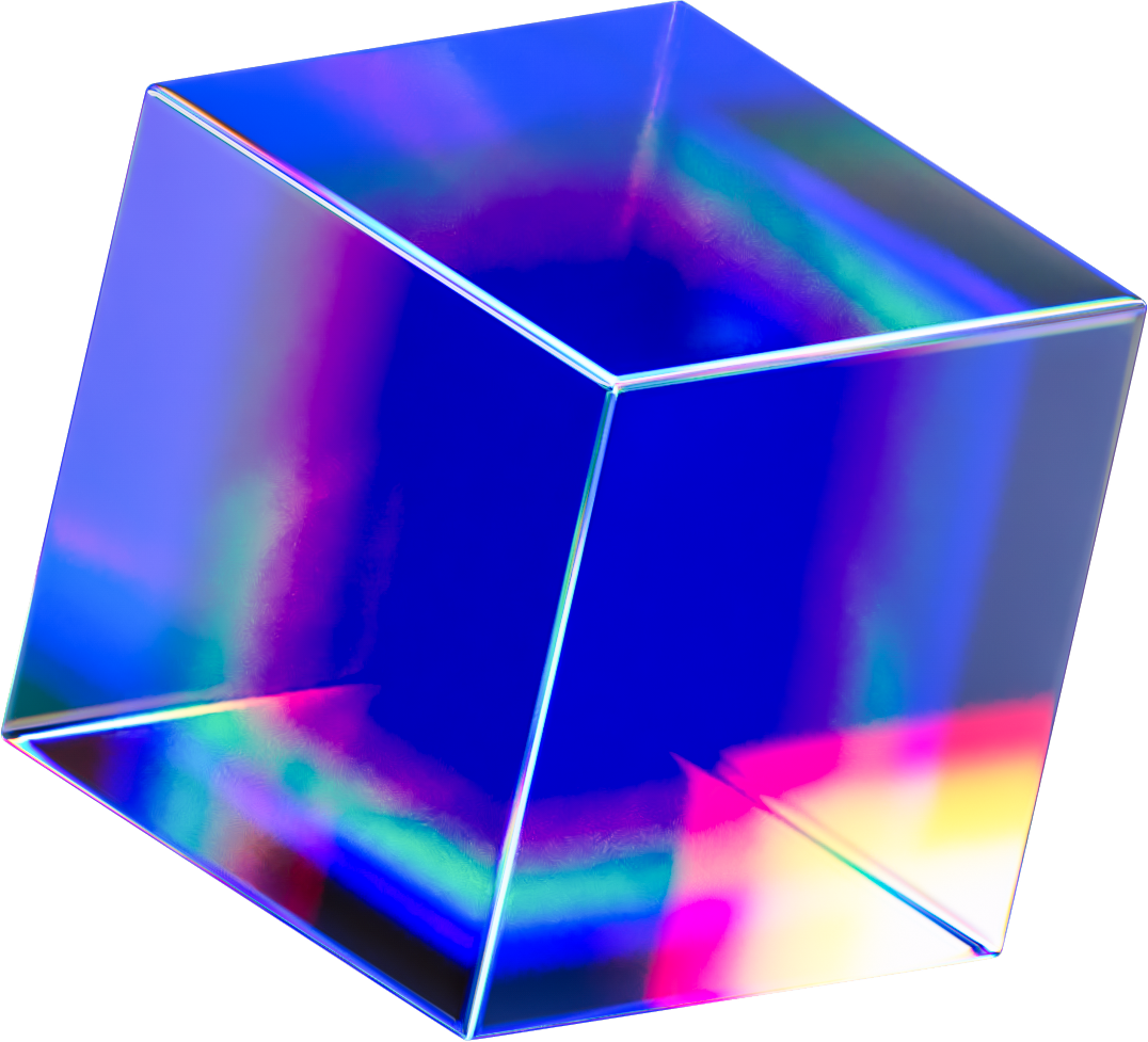 3D Holographic Glass Cube 